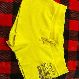 Vs pink sweat shorts yellow